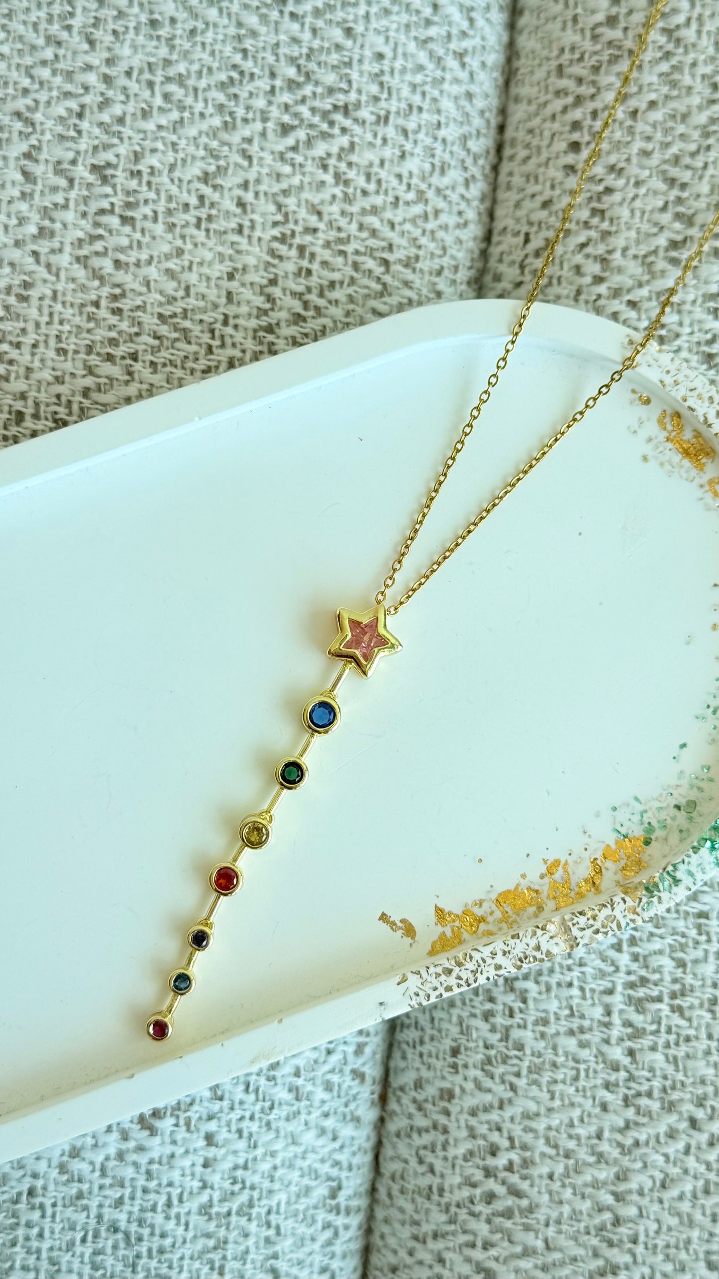 Stainless Steel Colorful Star Necklace