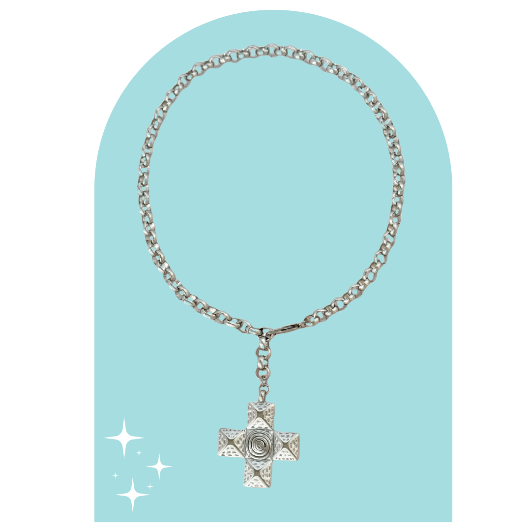 Stainless Steel Chunky Cross Necklace