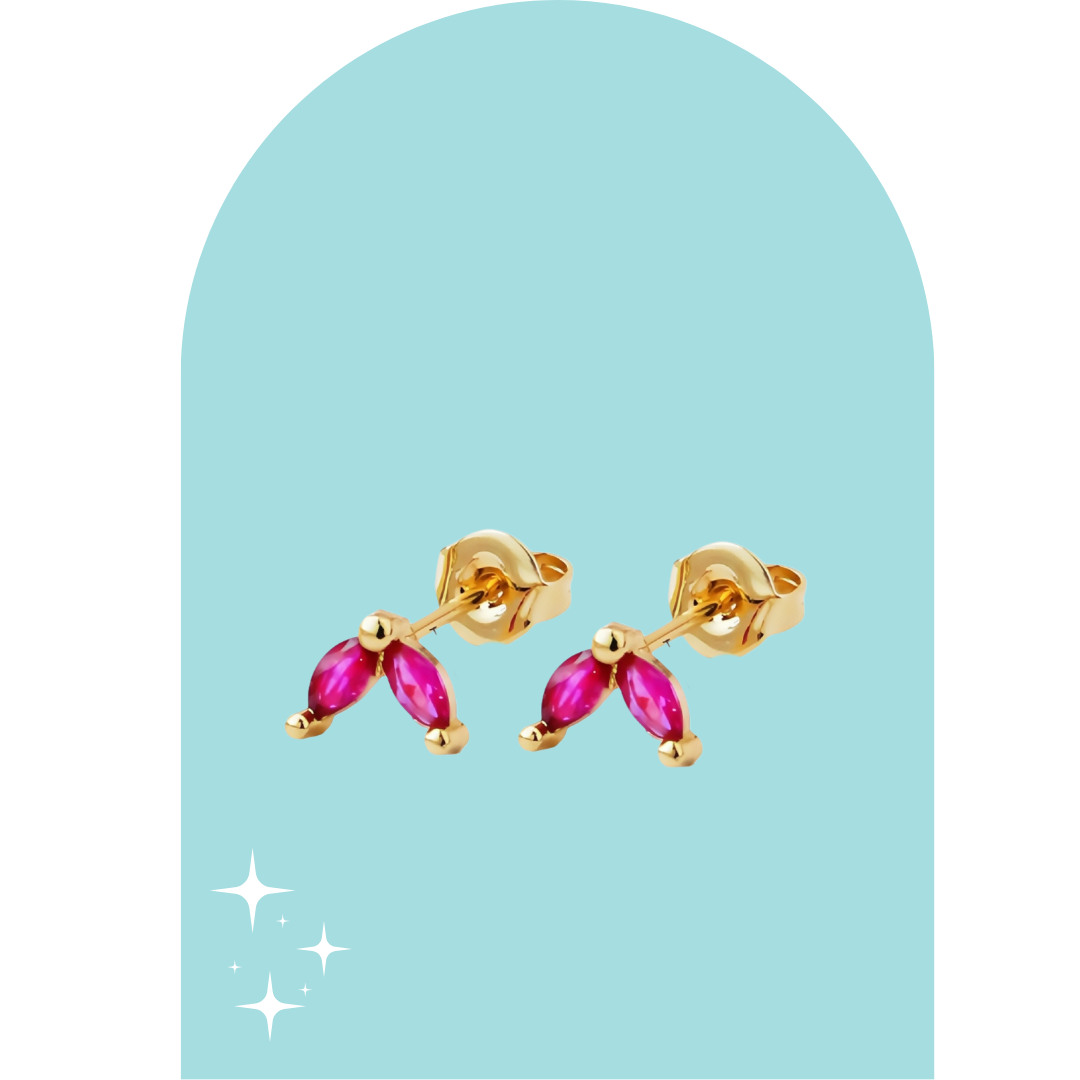 Stainless Steel Gold Drea Studs