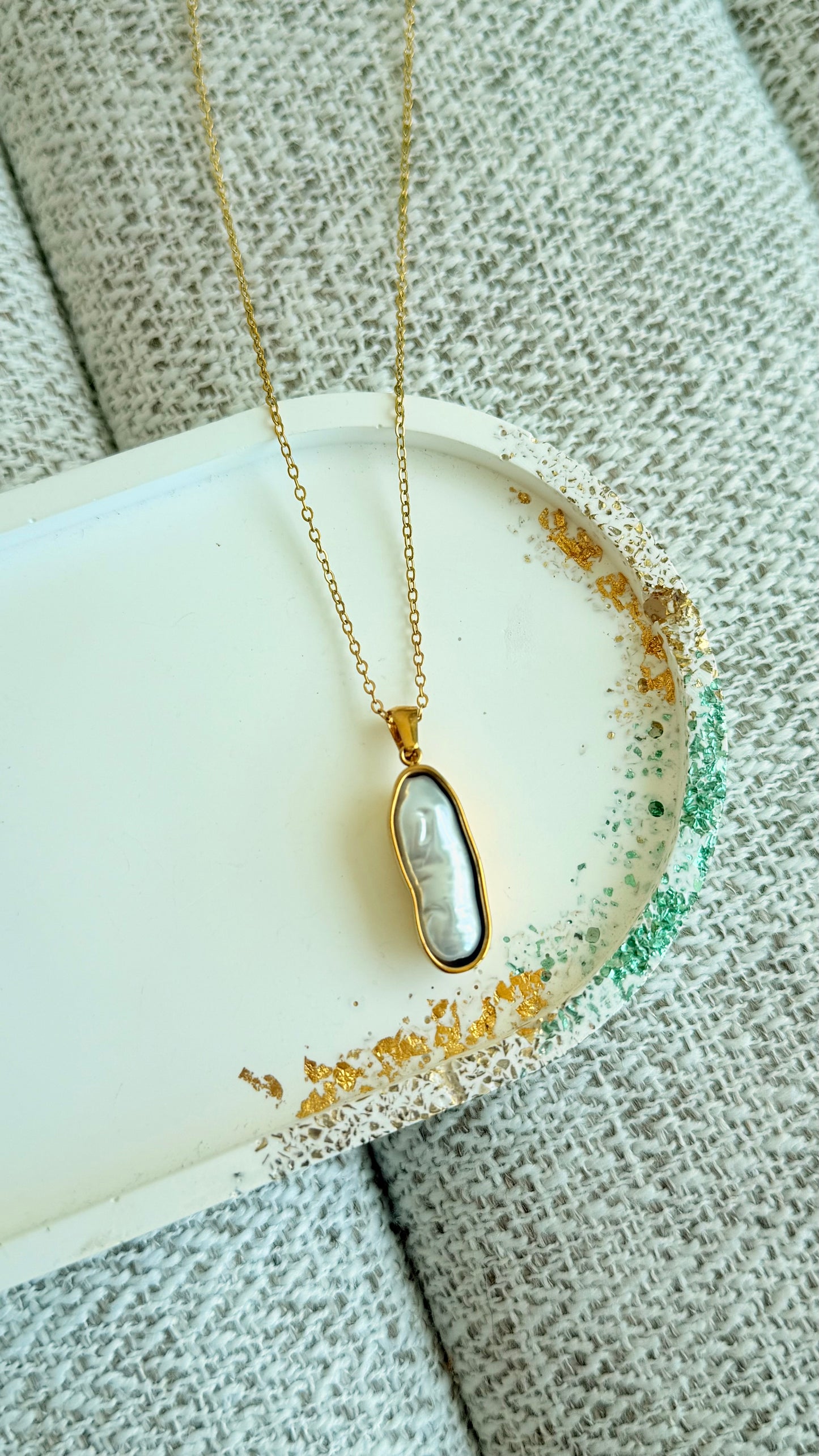 Stainless Steel Pearl Necklace