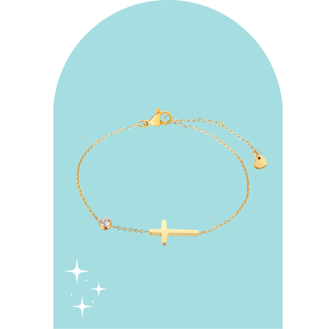 Stainless Steel Delicate Cross Bracelet