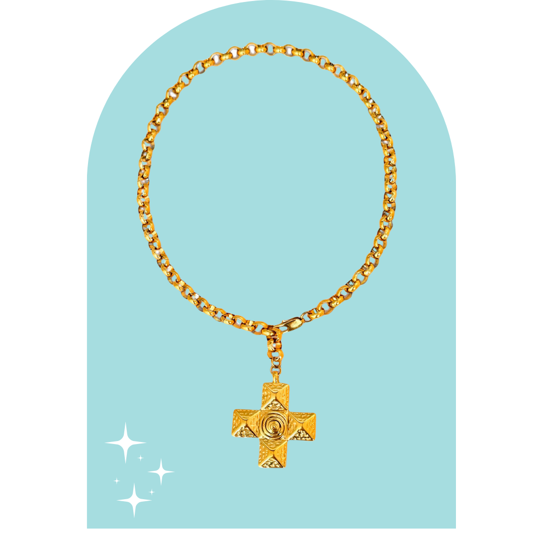 Stainless Steel Chunky Cross Necklace