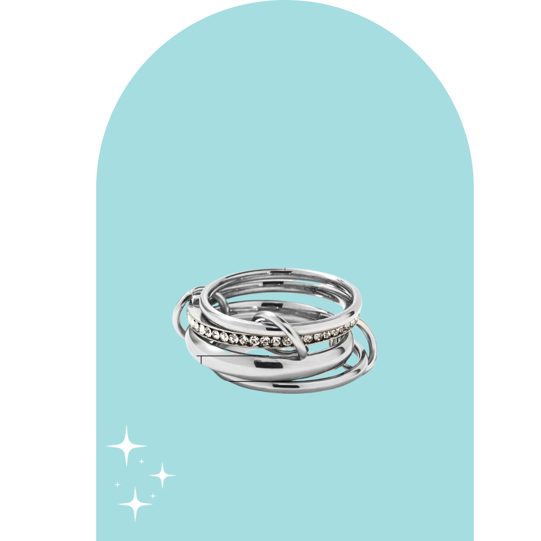 Stainless Steel Silver Orbit ring