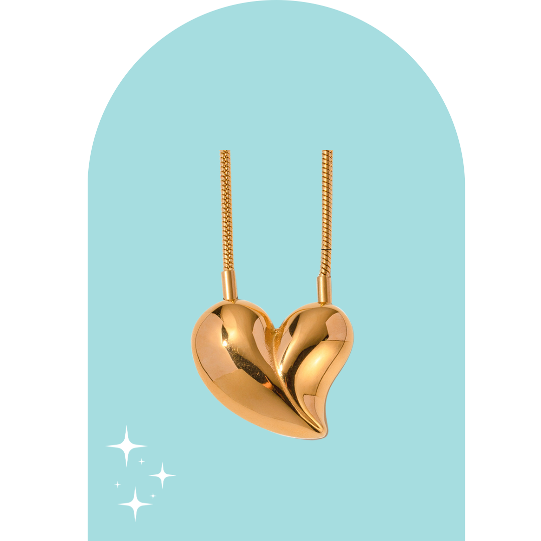 Stainless Steel Gold Heart Necklace