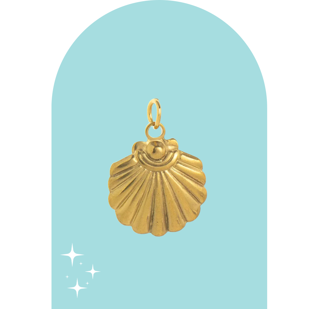 Stainless Steel Gold Seashell Charm