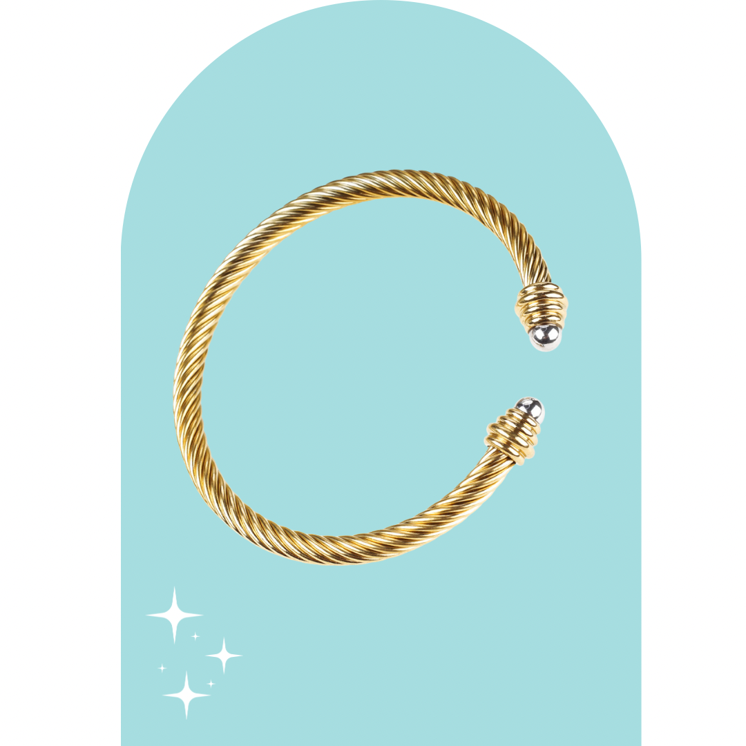 Stainless Steel Two Tone Bangles