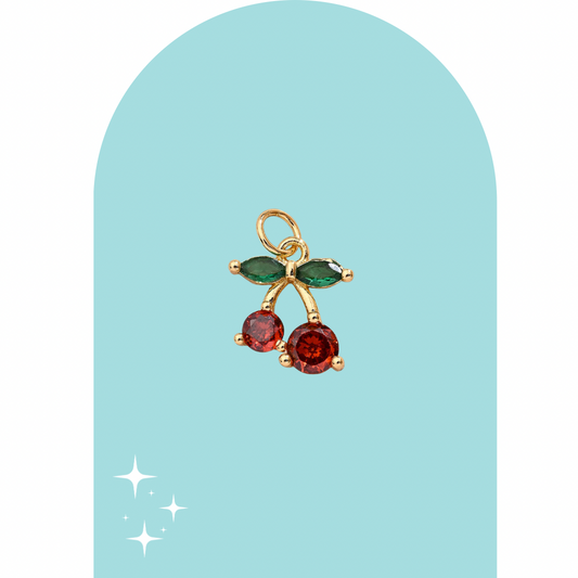 Stainless Steel Shiny Cherry Charm