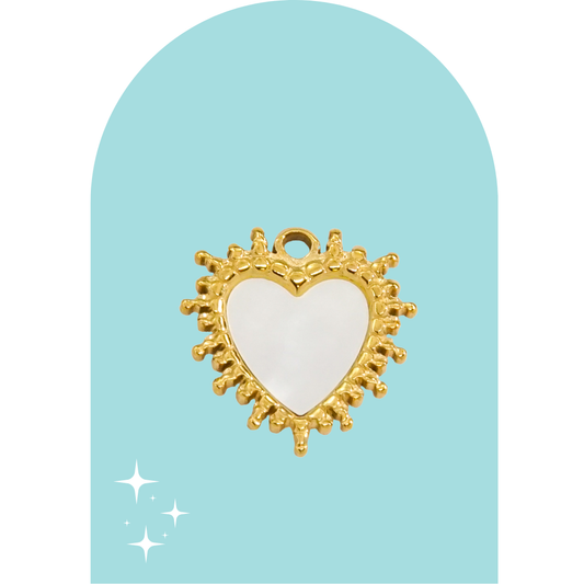 Stainless Steel White Heart Charm
