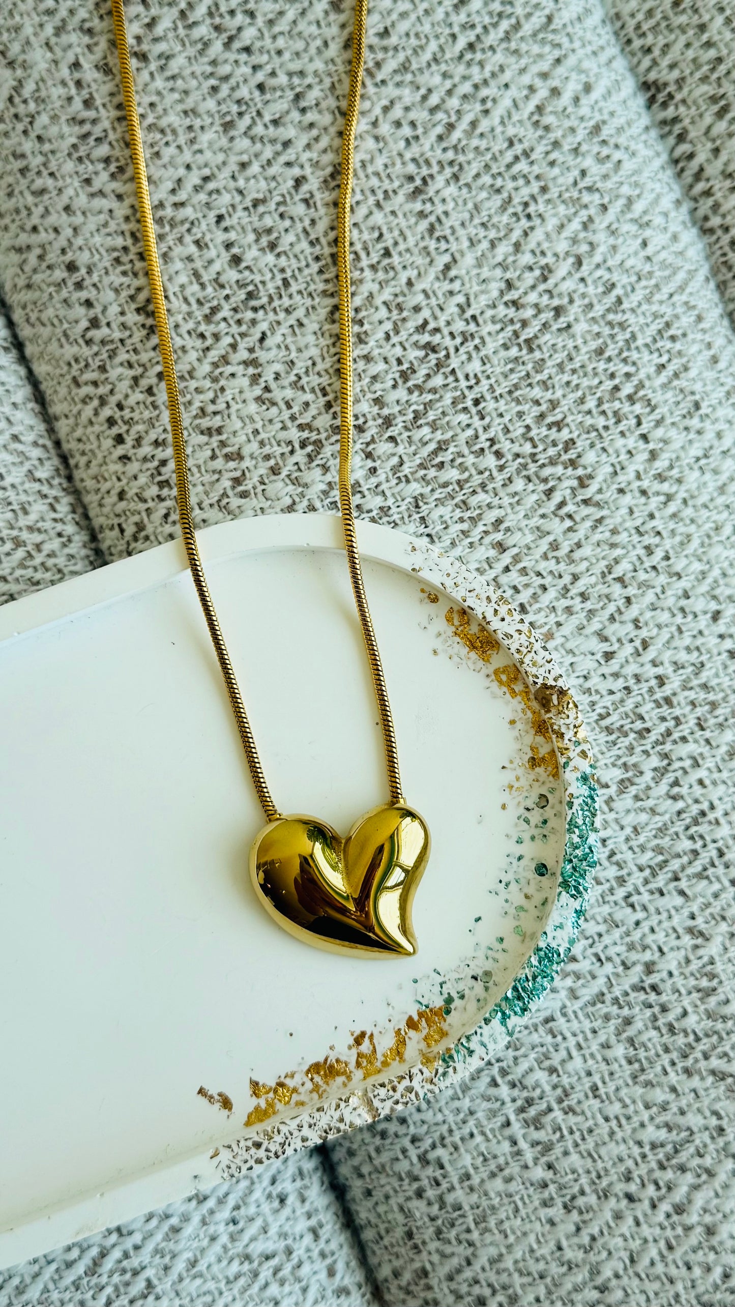 Stainless Steel Gold Heart Necklace