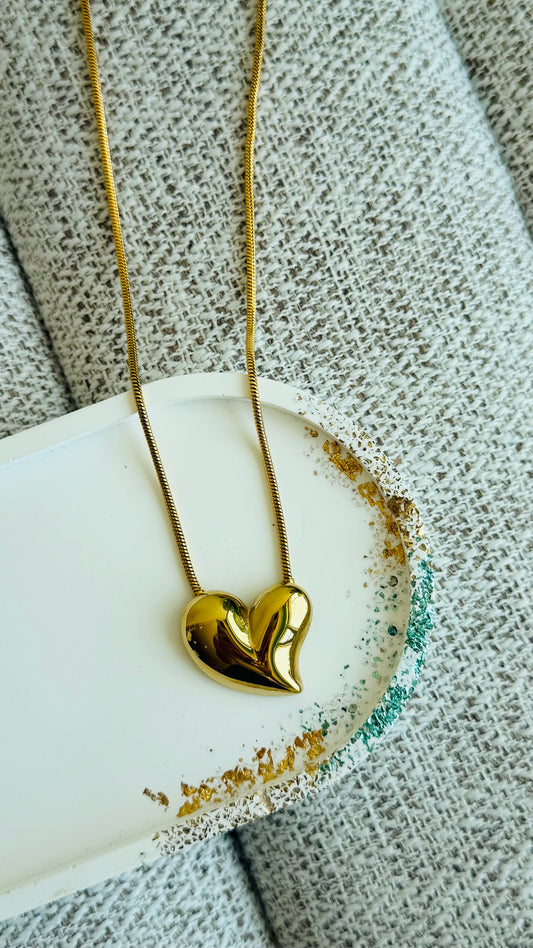 Stainless Steel Gold Heart Necklace
