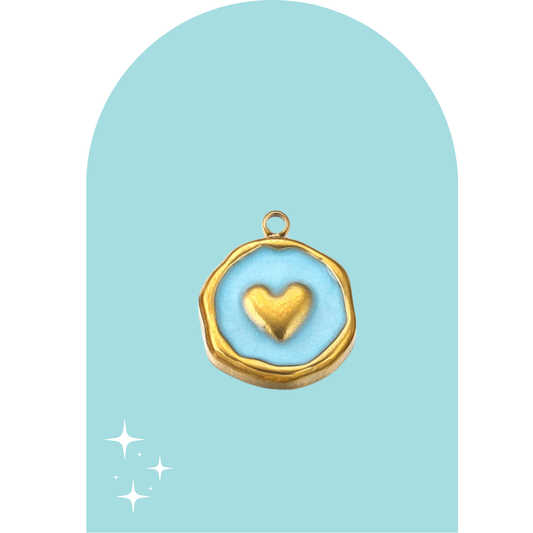 Stainless Steel Color Heart Charm