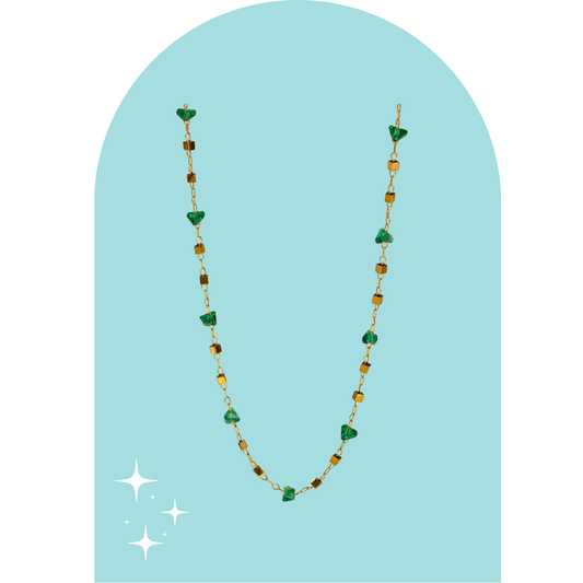 Stainless Steel Emerald Necklace