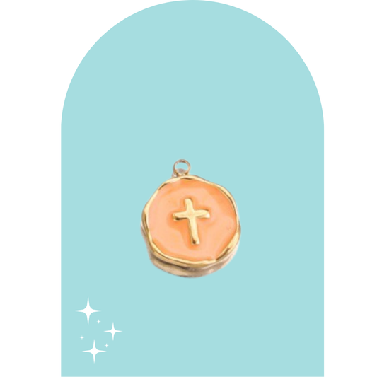 Stainless Steel Colorful Cross Charm