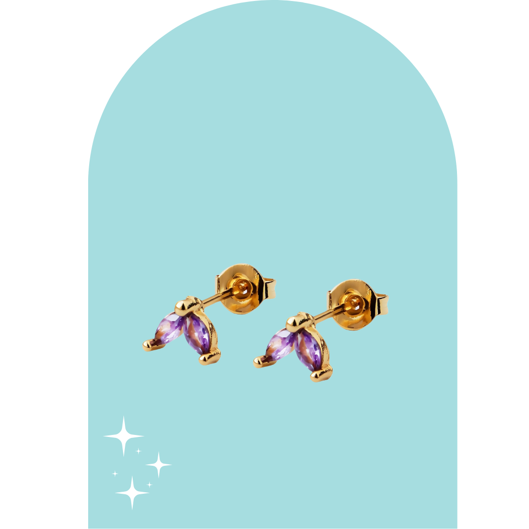 Stainless Steel Gold Drea Studs