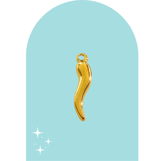 Stainless Steel Gold Chili Charm