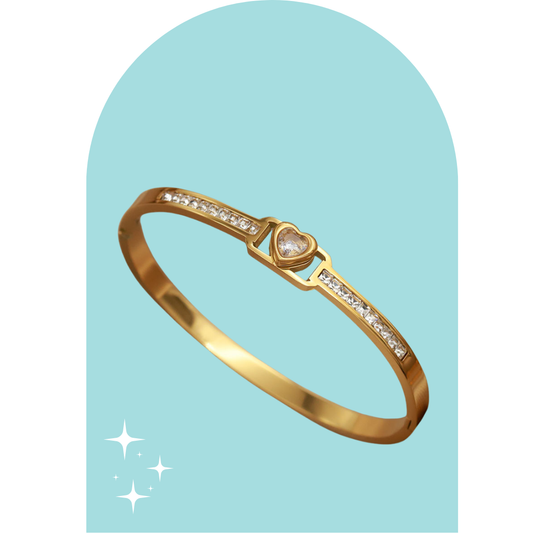 Stainless Steel Heart Bangle