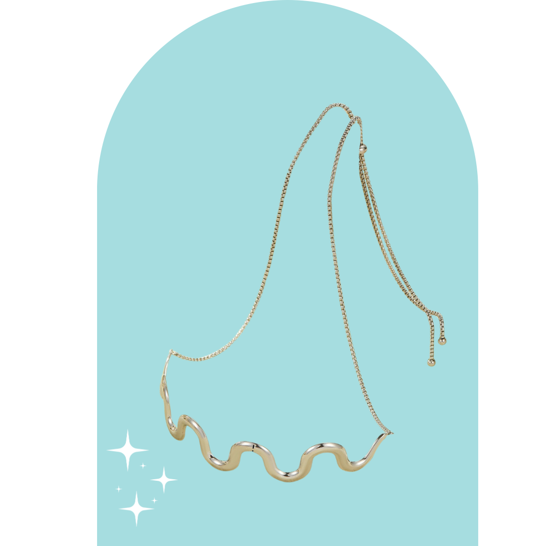 Stainlees Steel  Wave Ajustable Necklace