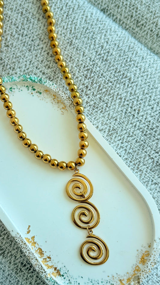Stainless Steel Spiral Necklace