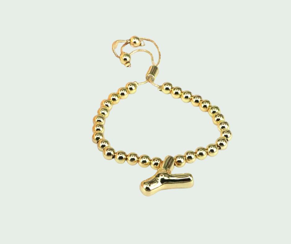 Pulsera  de Inicial Chunky Oro