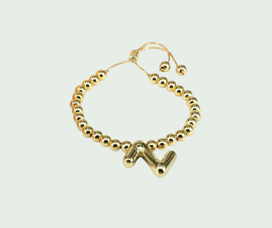 Pulsera  de Inicial Chunky Oro