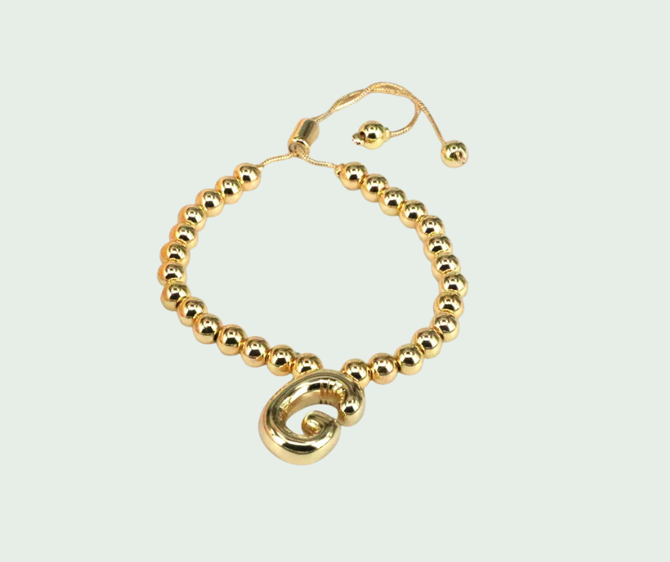 Pulsera  de Inicial Chunky Oro