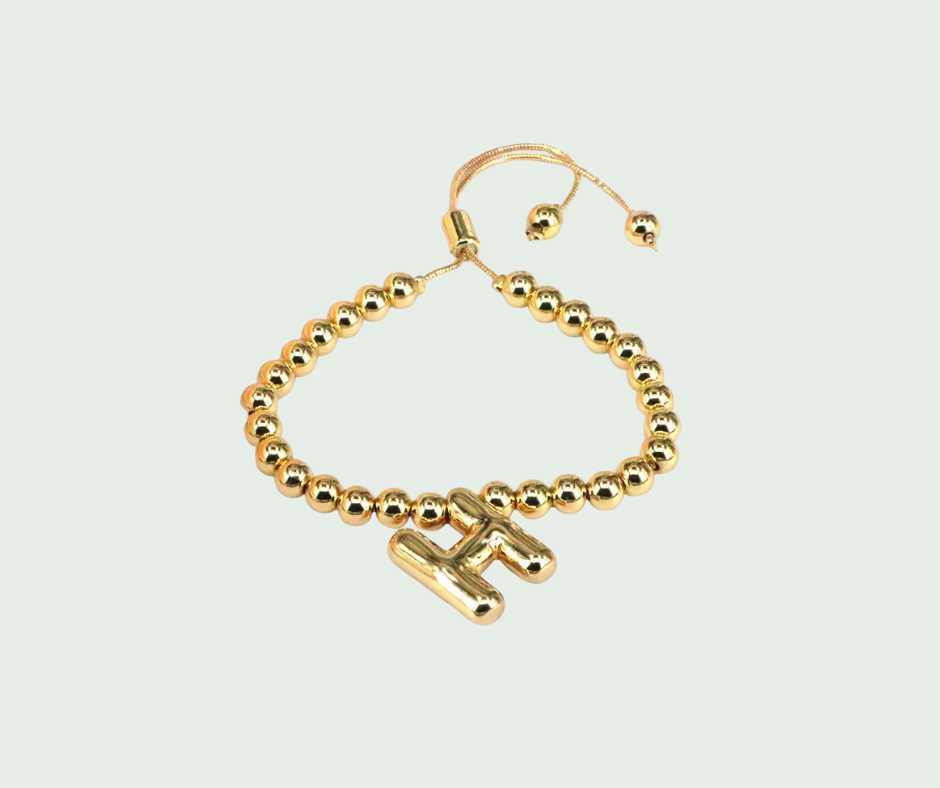 Pulsera  de Inicial Chunky Oro