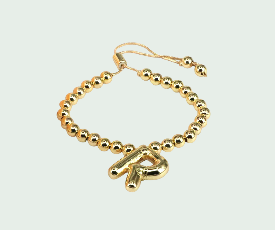 Pulsera  de Inicial Chunky Oro