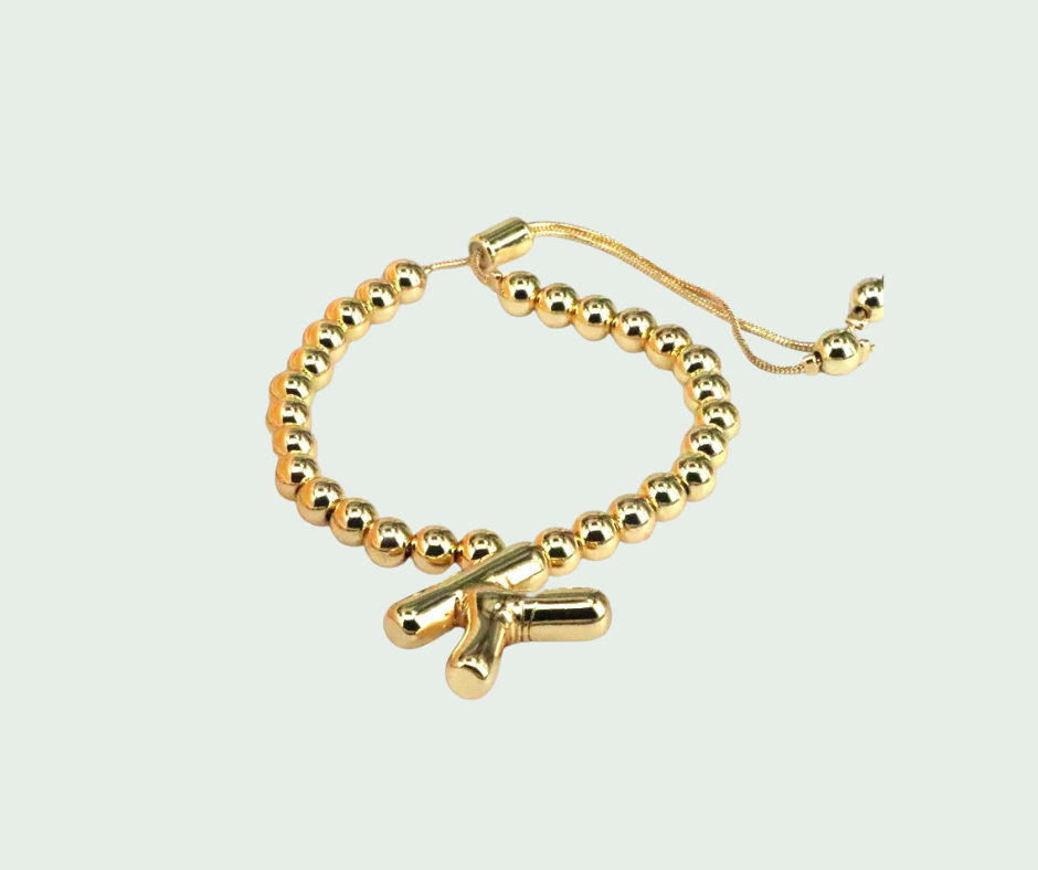 Pulsera  de Inicial Chunky Oro