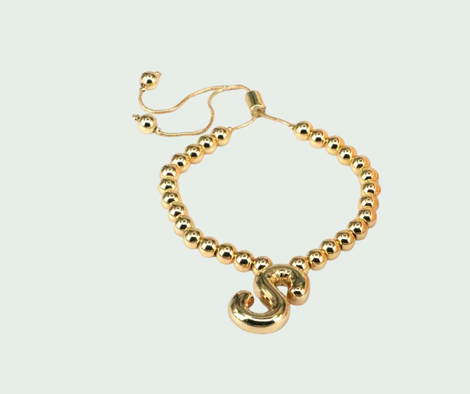 Pulsera  de Inicial Chunky Oro