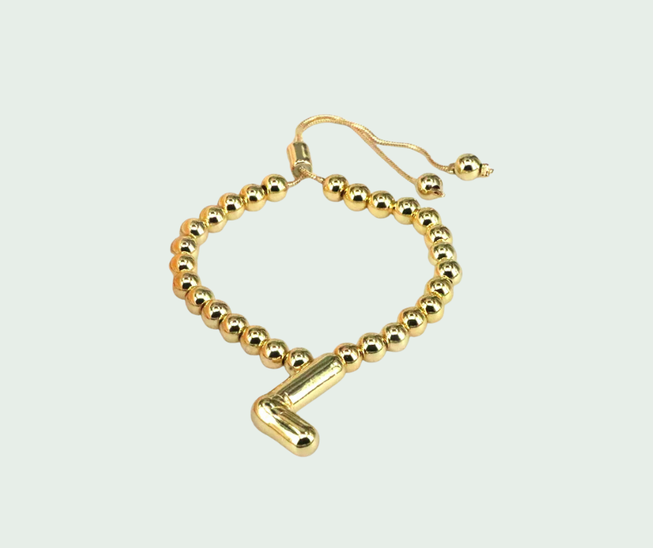 Pulsera  de Inicial Chunky Oro