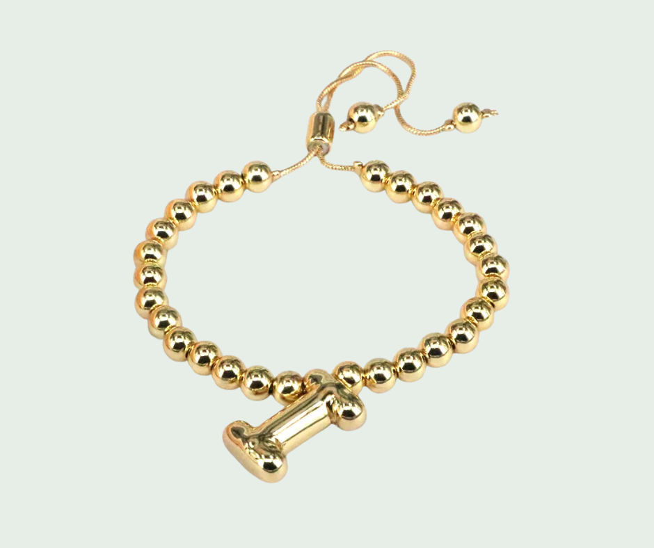 Pulsera  de Inicial Chunky Oro