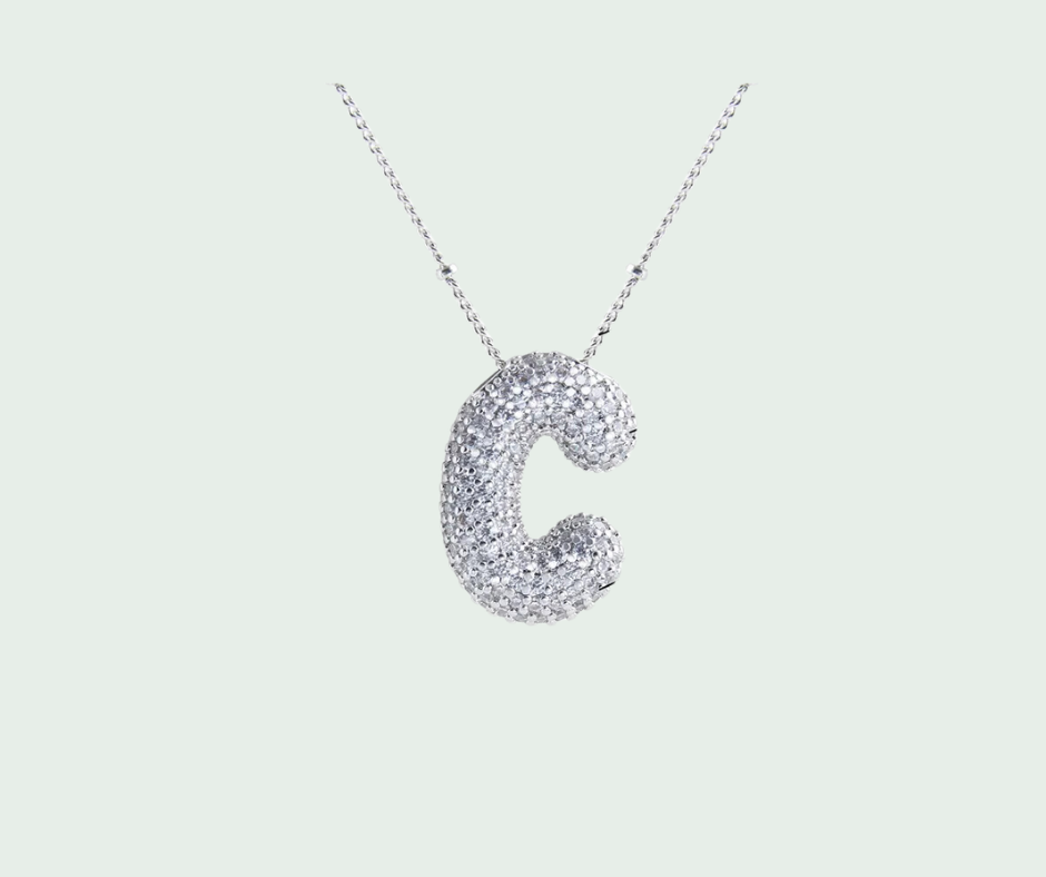 Cadena "Diamond Letter Silver"