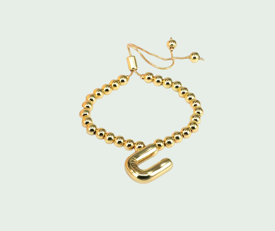 Pulsera  de Inicial Chunky Oro