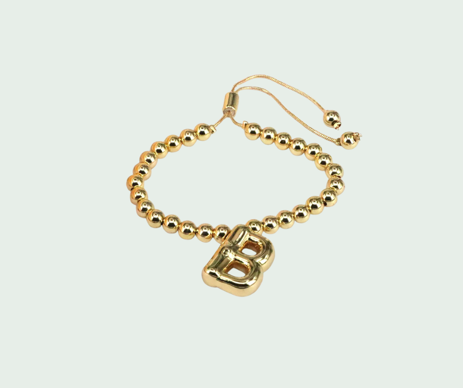 Pulsera  de Inicial Chunky Oro