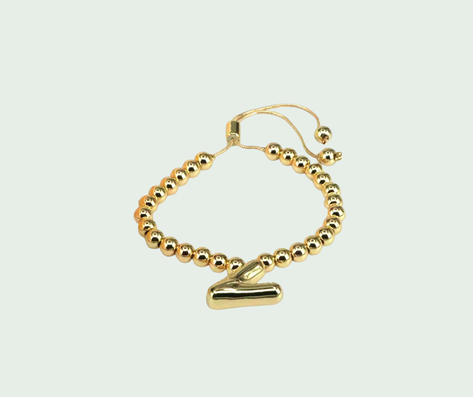 Pulsera  de Inicial Chunky Oro