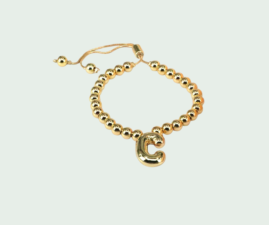 Pulsera  de Inicial Chunky Oro