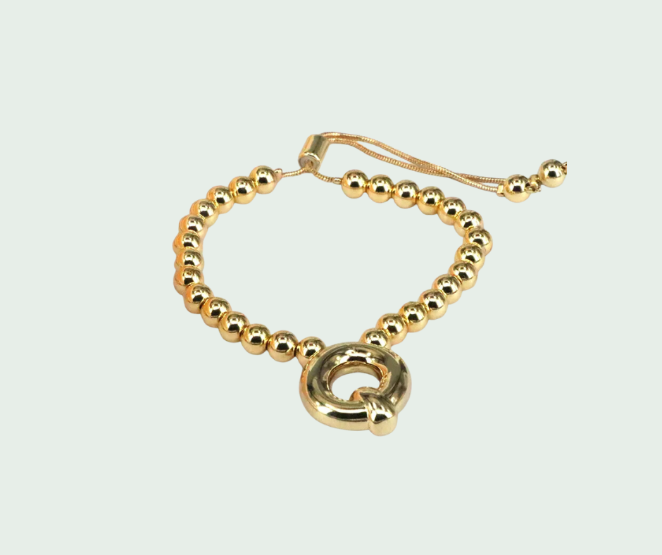 Pulsera  de Inicial Chunky Oro