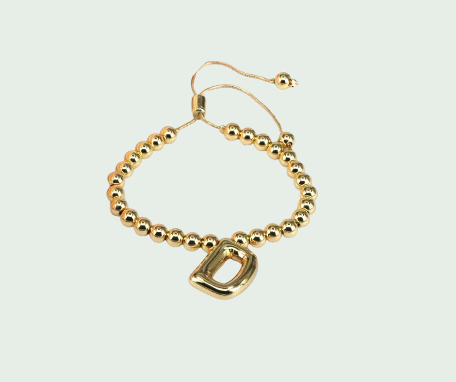 Pulsera  de Inicial Chunky Oro