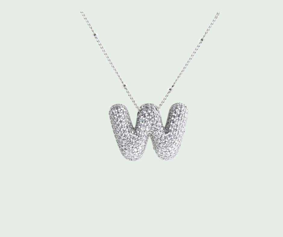 Cadena "Diamond Letter Silver"