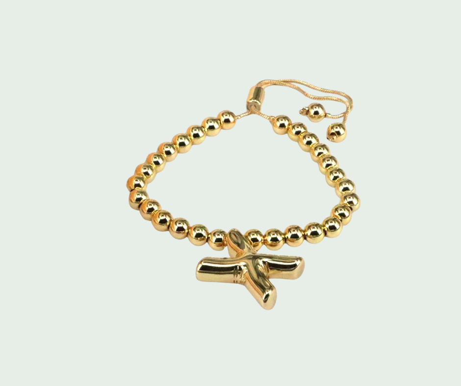 Pulsera  de Inicial Chunky Oro