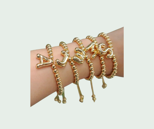 Pulsera  de Inicial Chunky Oro