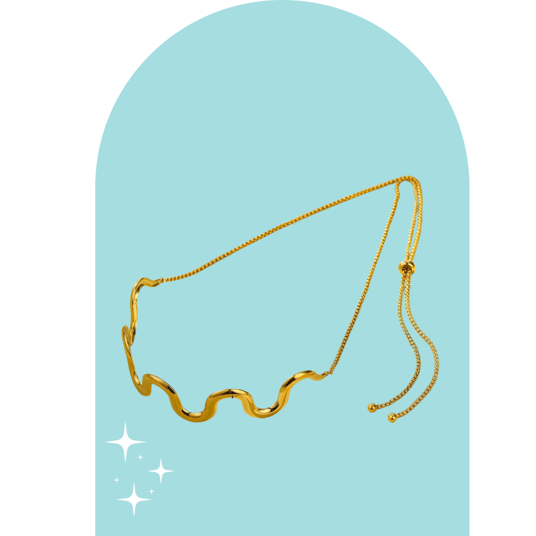 Stainlees Steel  Wave Ajustable Necklace