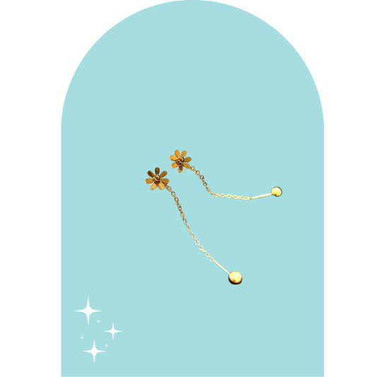 Stainless Steel Solid Daisy Earrings