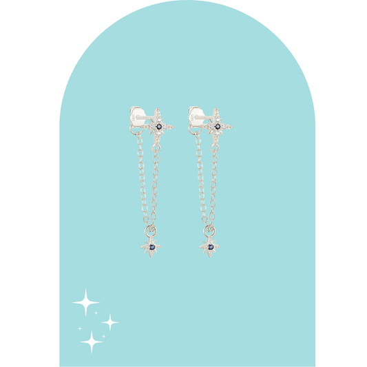 Stainless Steel Night Star Earrings
