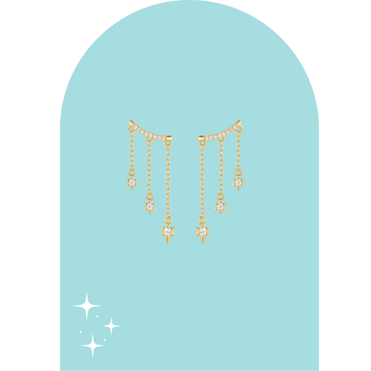 Stainless Steel Golden Constelation Earrings
